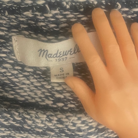 Madewell Marled Blue Short Sleeve Sweater Dress - Picture 4 of 9